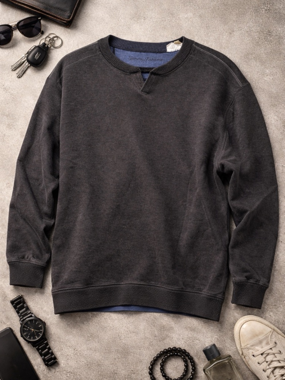 Tommy Bahama Black Crewneck Sweatshirt size XL